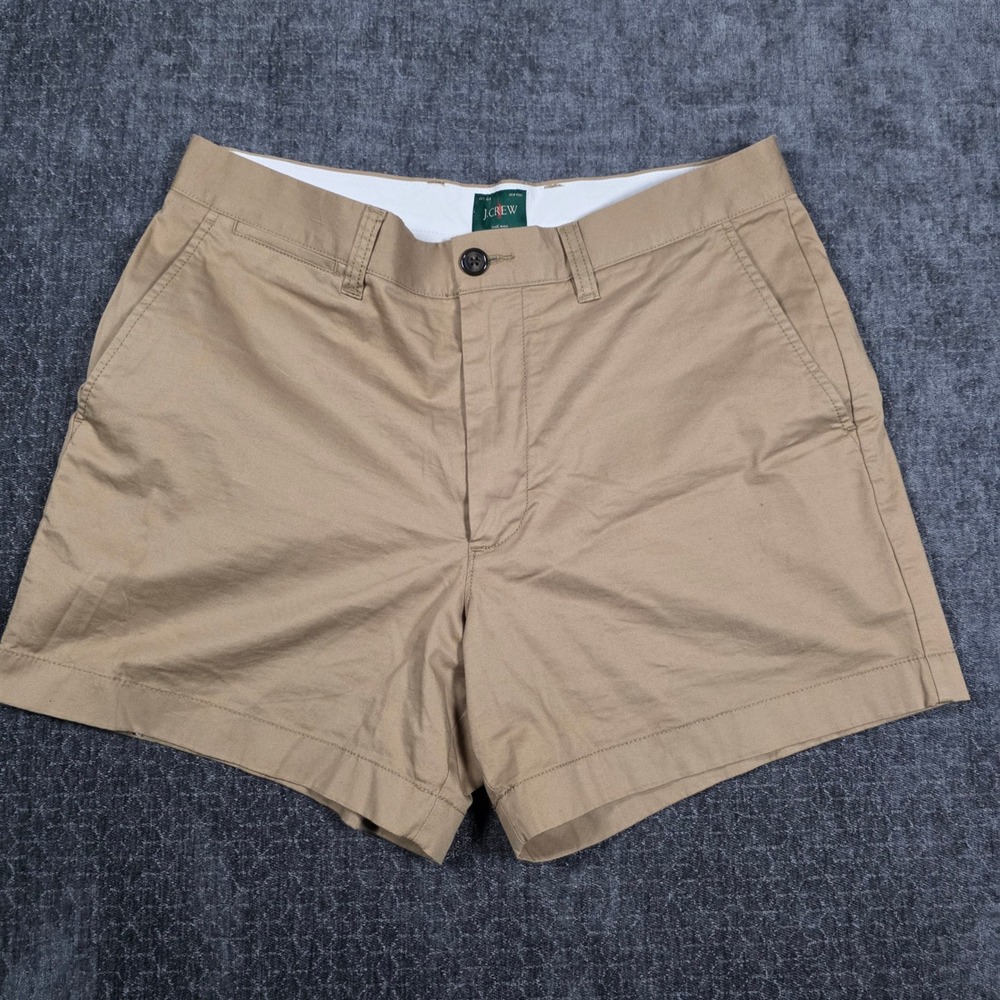 J.Crew Mens Portsider Shorts 31 Khaki Tan 5 Inch Inseam Stretch Chino Oarsman